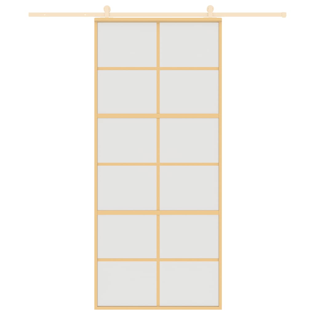 aranyszínű ESG tejüveg és alumínium tolóajtó 90 x 205 cm