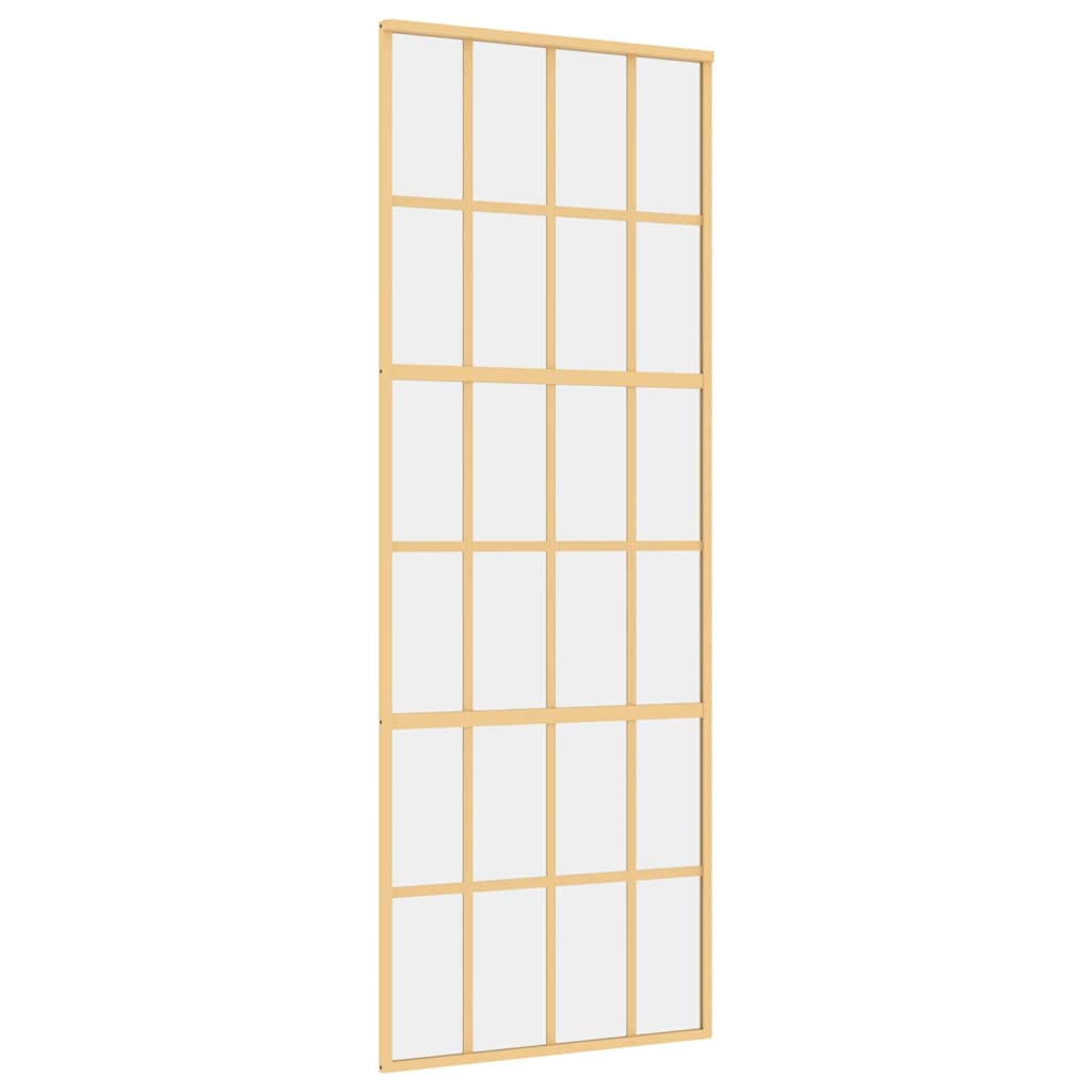 aranyszínű átlátszó ESG üveg és alumínium tolóajtó 76 x 205 cm