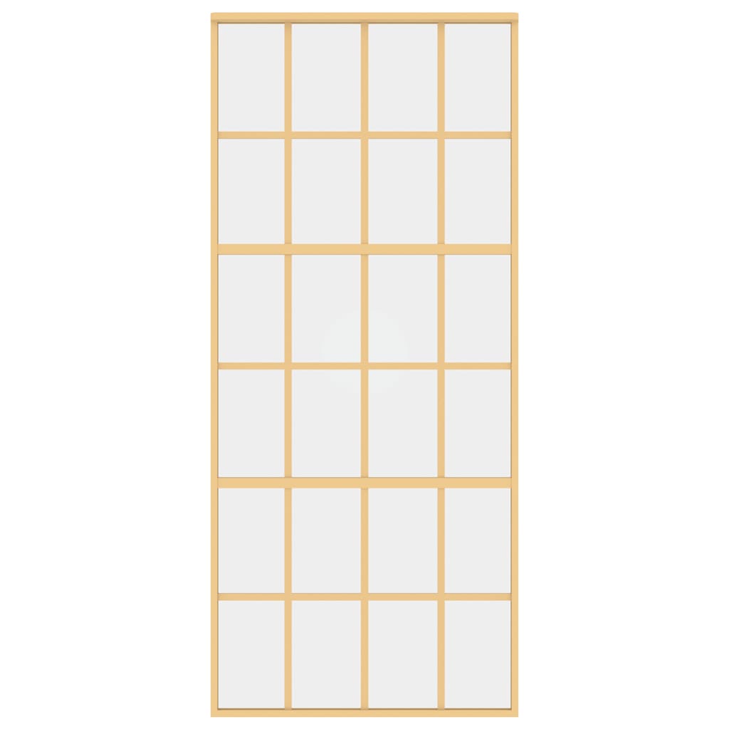 aranyszínű átlátszó ESG üveg és alumínium tolóajtó 90 x 205 cm