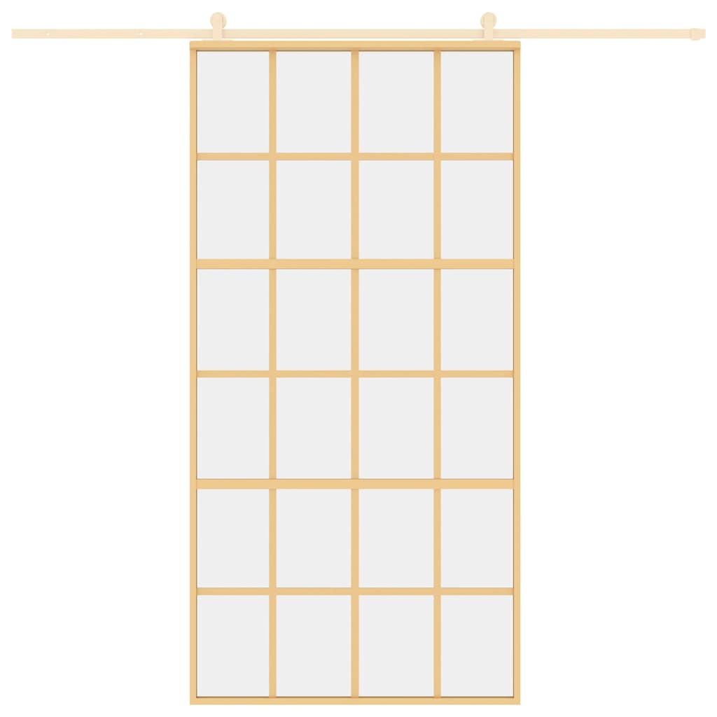 aranyszínű átlátszó ESG üveg és alumínium tolóajtó 102,5x205 cm