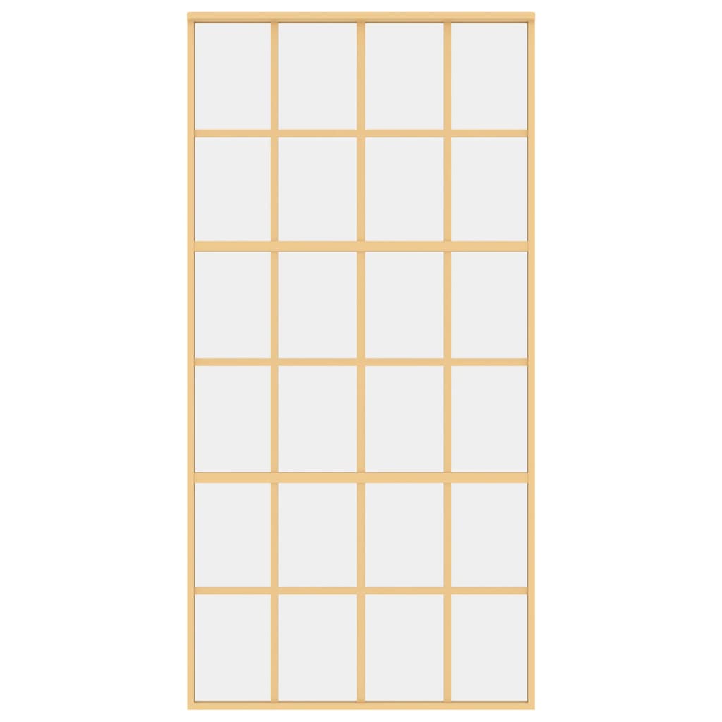 aranyszínű átlátszó ESG üveg és alumínium tolóajtó 102,5x205 cm