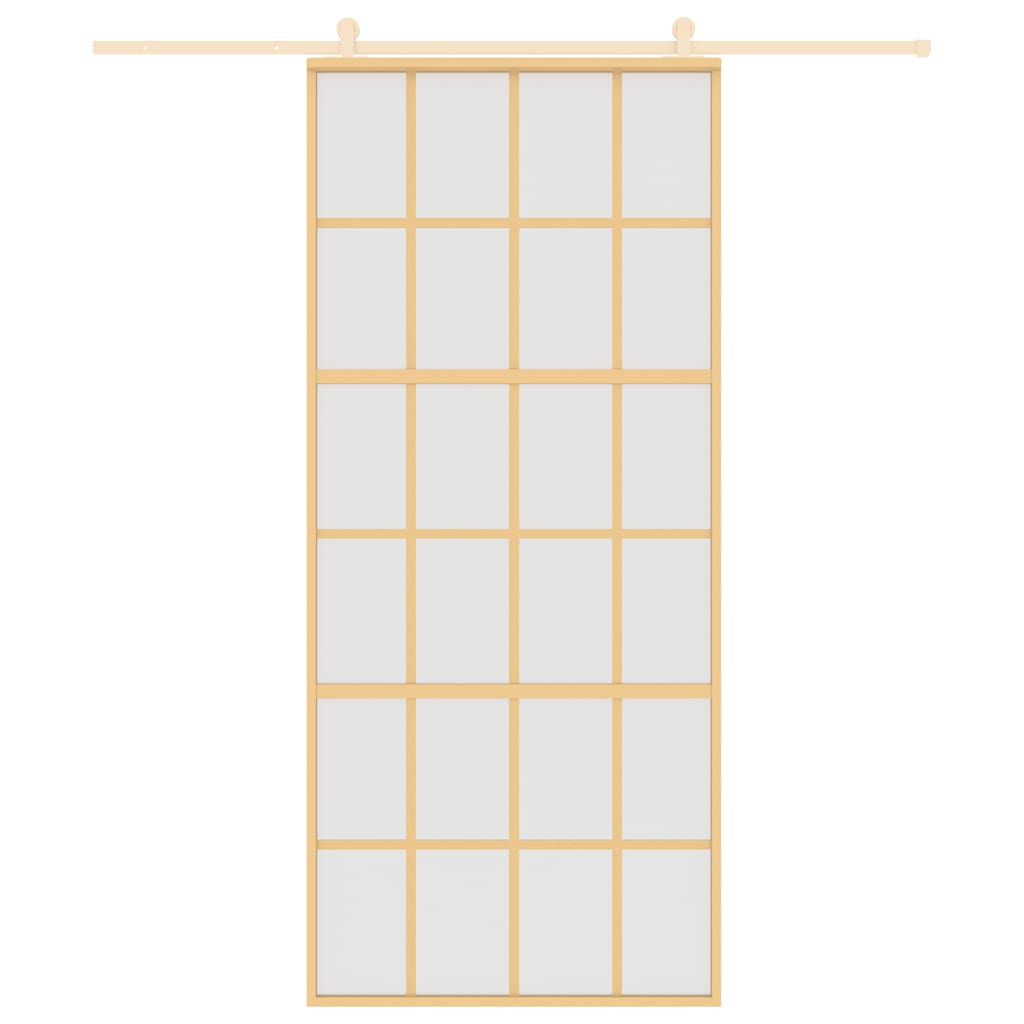 aranyszínű ESG tejüveg és alumínium tolóajtó 90 x 205 cm