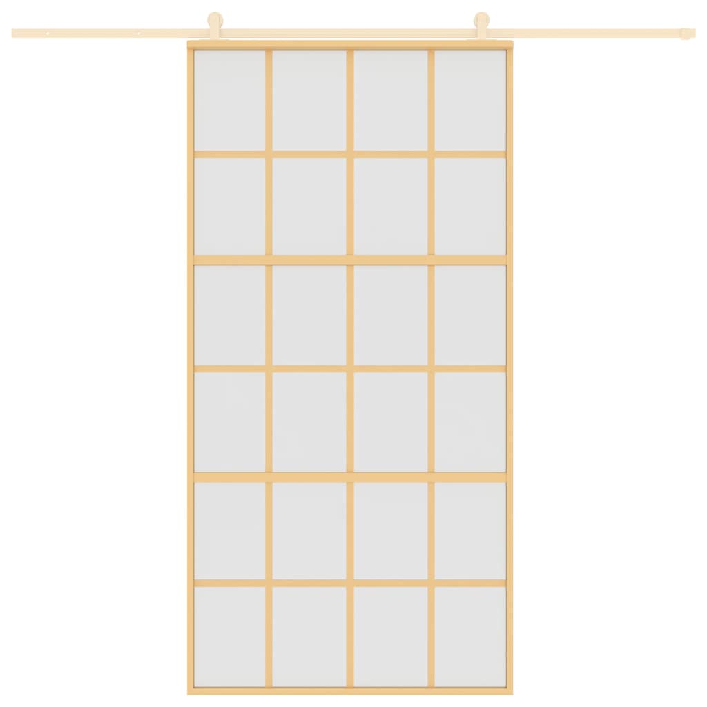 aranyszínű ESG tejüveg és alumínium tolóajtó 102,5 x 205 cm