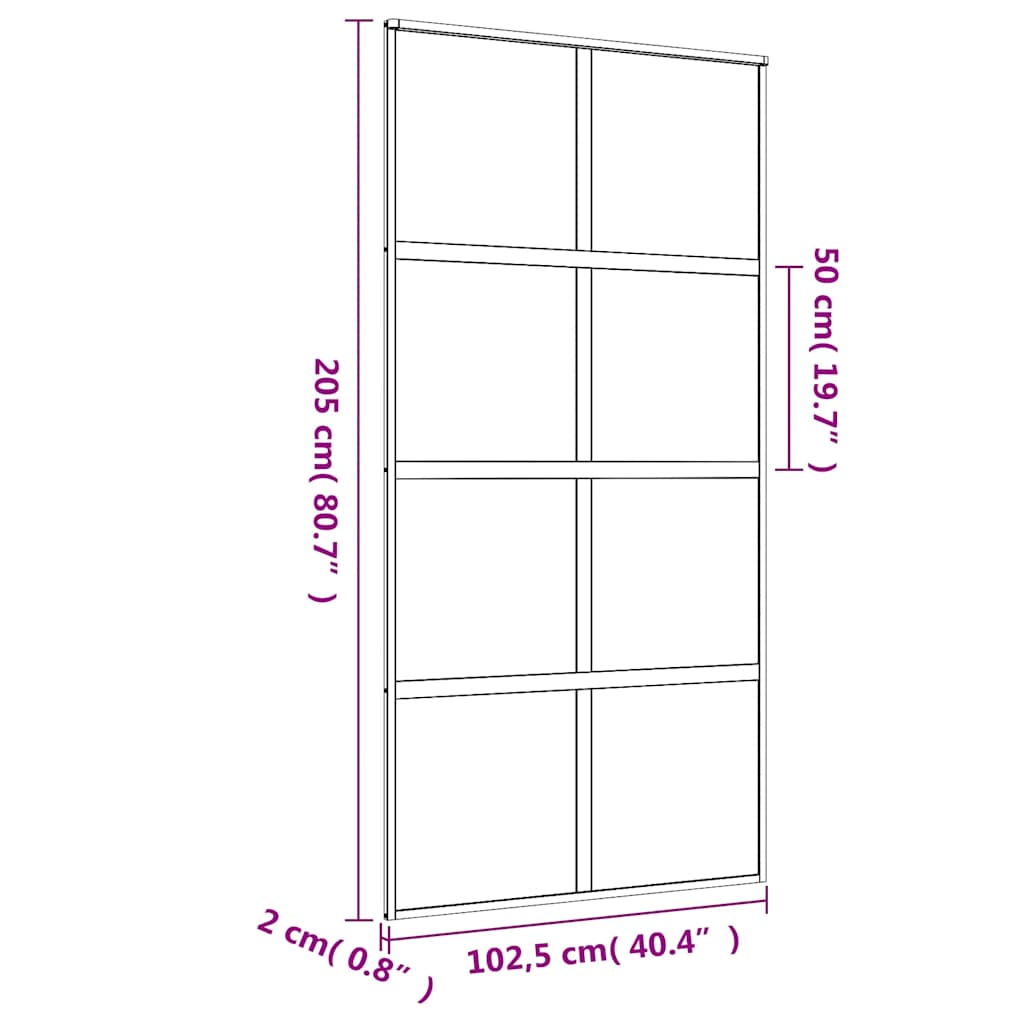 aranyszínű átlátszó ESG üveg és alumínium tolóajtó 102,5x205 cm