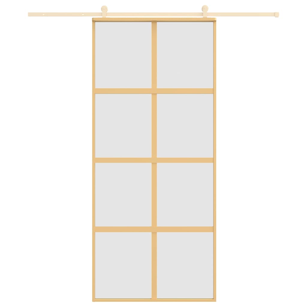 aranyszínű ESG tejüveg és alumínium tolóajtó 90 x 205 cm