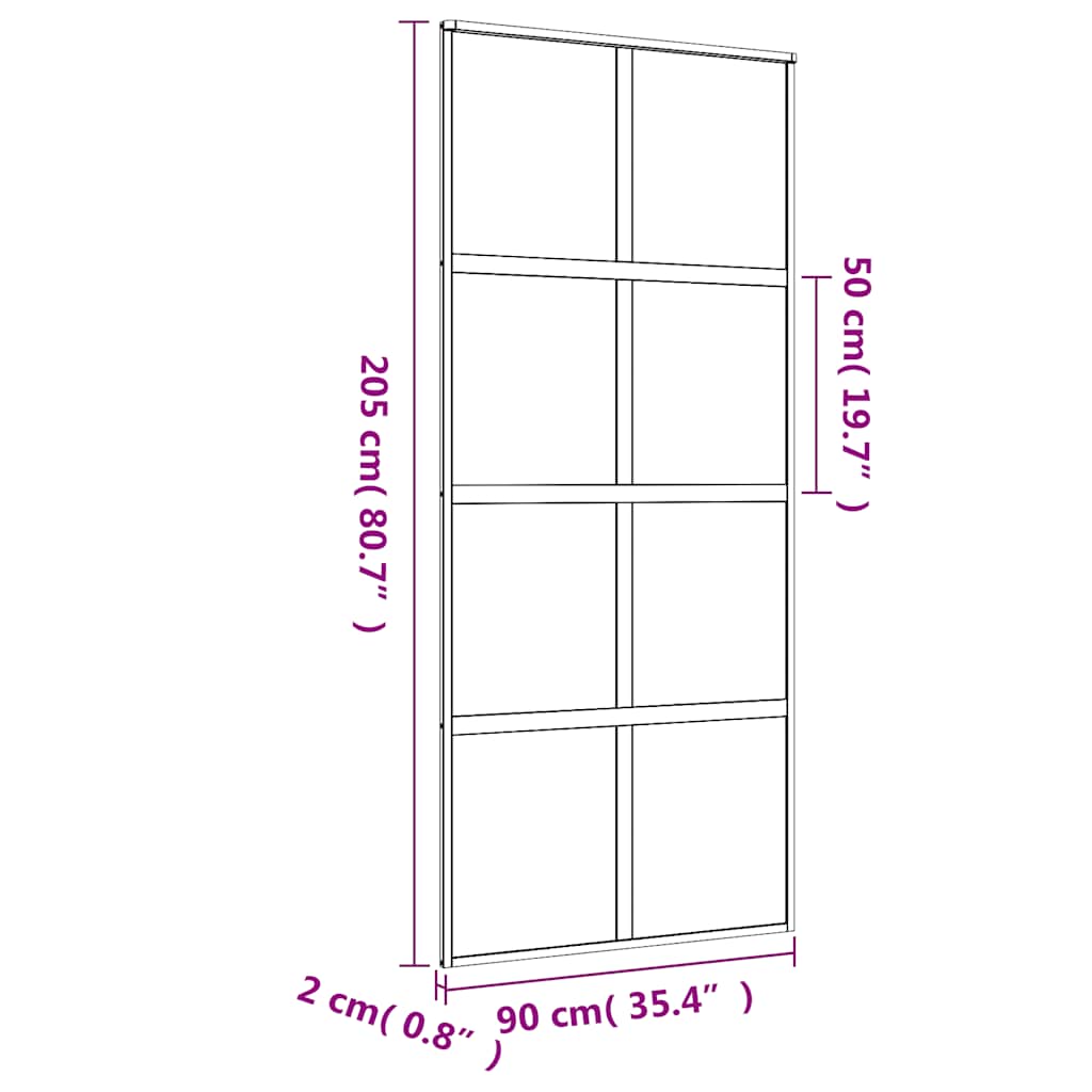 aranyszínű ESG tejüveg és alumínium tolóajtó 90 x 205 cm