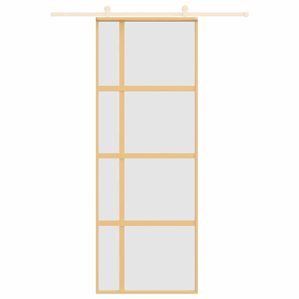 aranyszínű ESG tejüveg és alumínium tolóajtó 76 x 205 cm