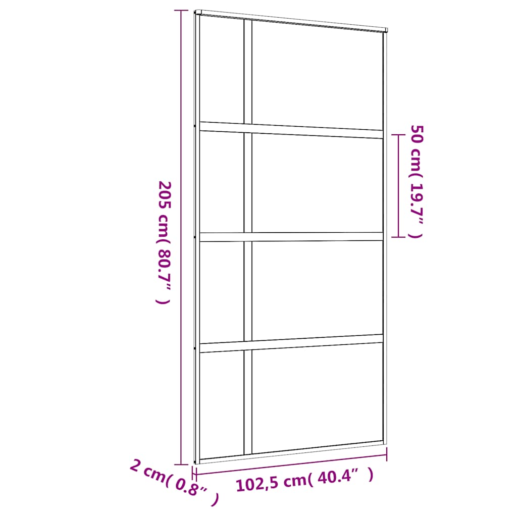 aranyszínű ESG tejüveg és alumínium tolóajtó 102,5 x 205 cm