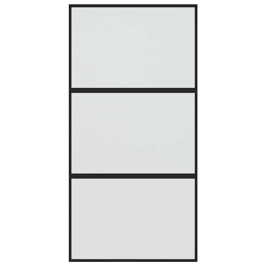 fekete edzett üveg és alumínium tolóajtó 102,5 x 205 cm