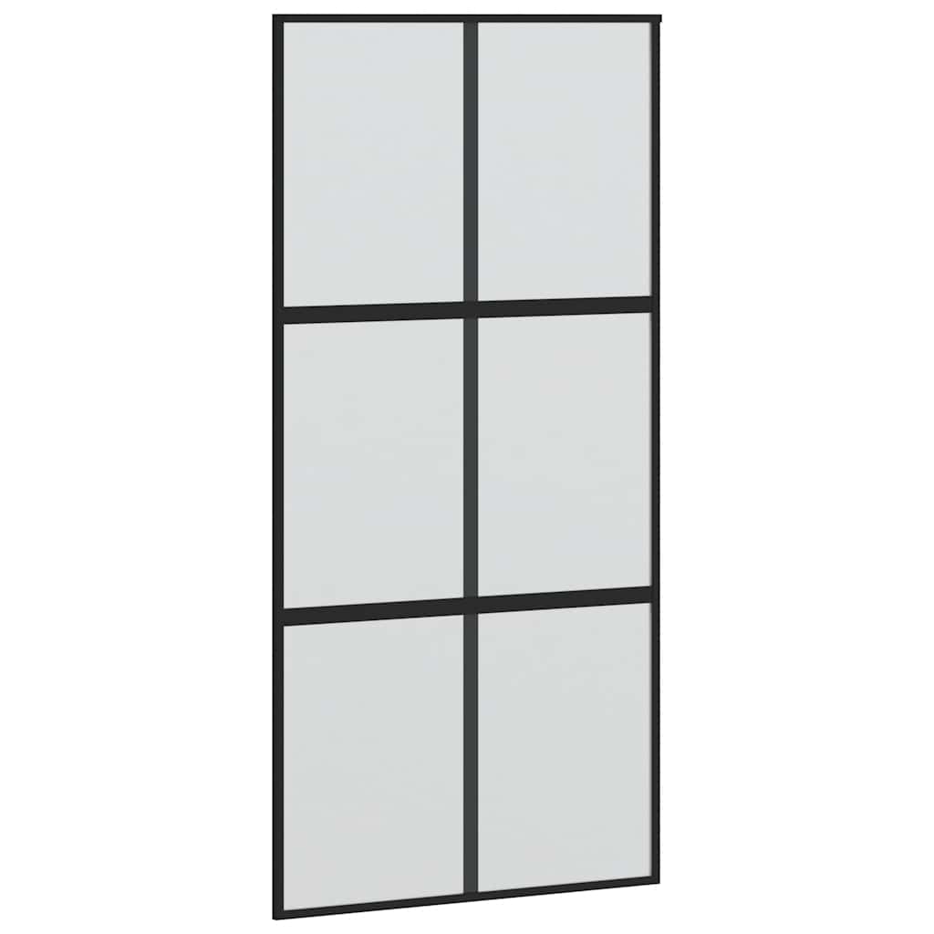fekete edzett üveg és alumínium tolóajtó 102,5 x 205 cm