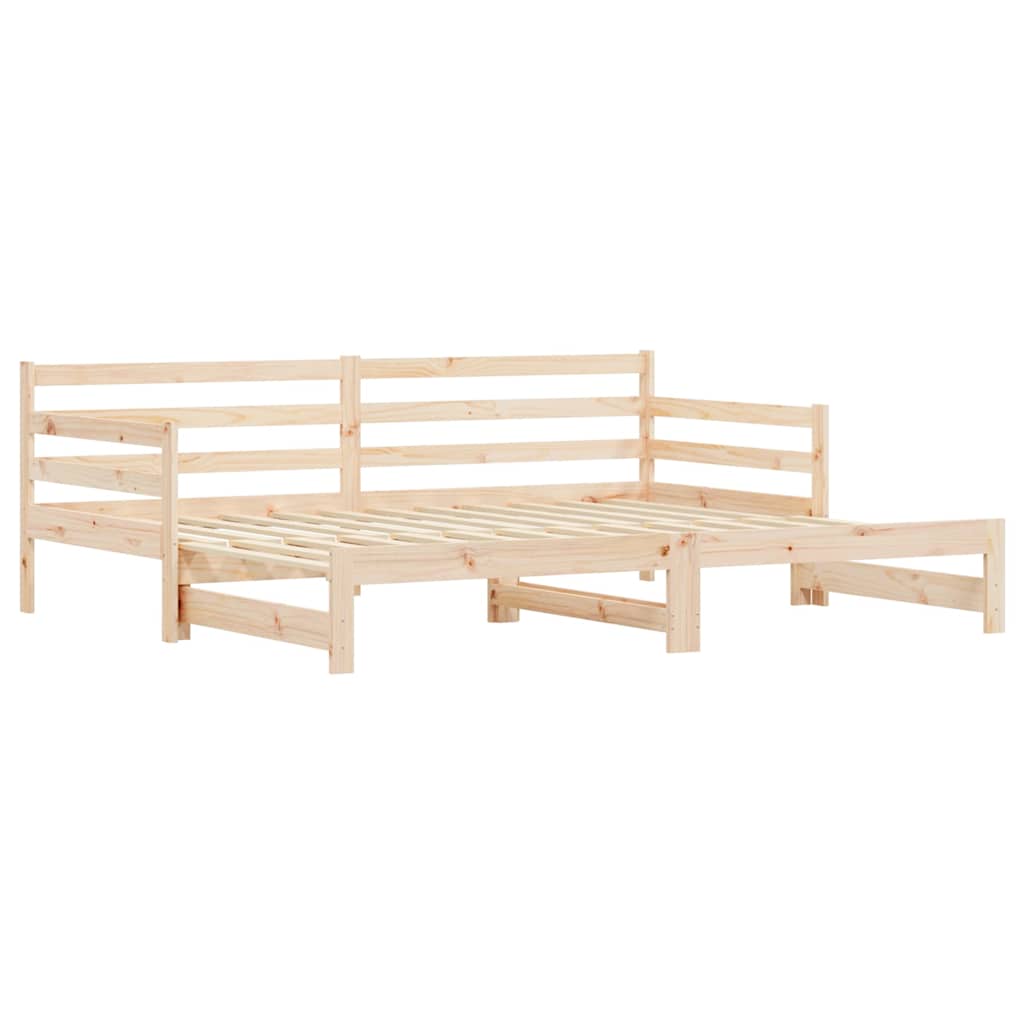 tömör fenyőfa kihúzható kanapéágy 80 x 200 cm