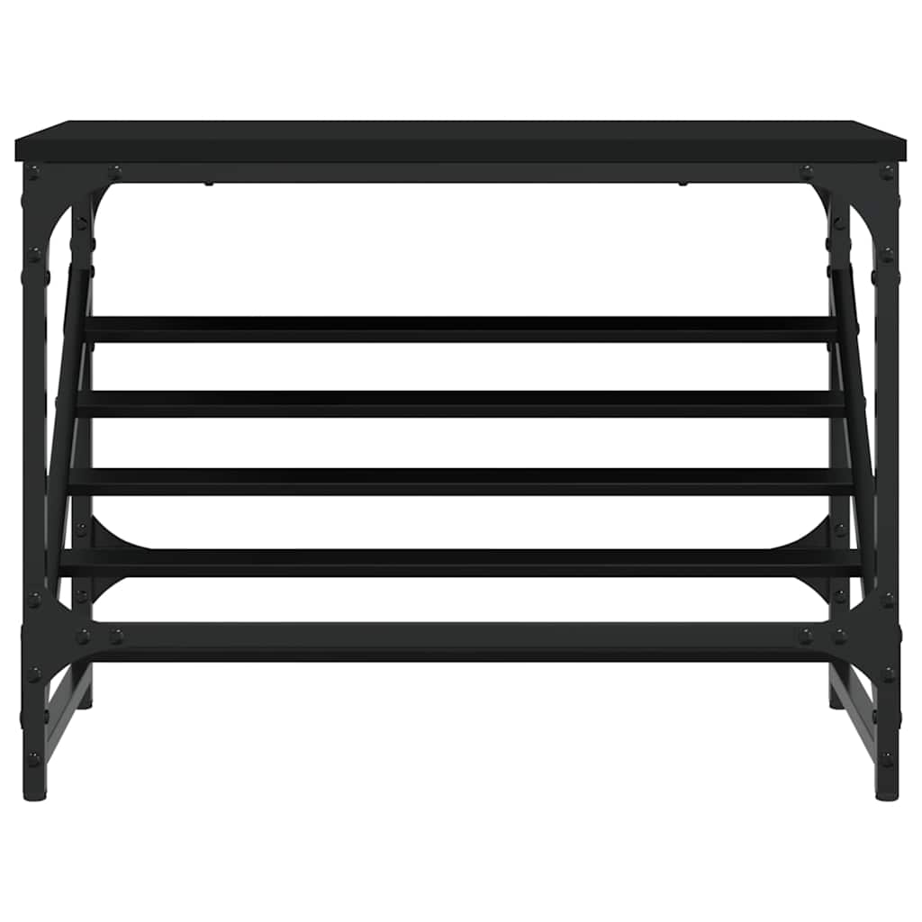fekete szerelt fa cipőtartó 60x30x45 cm