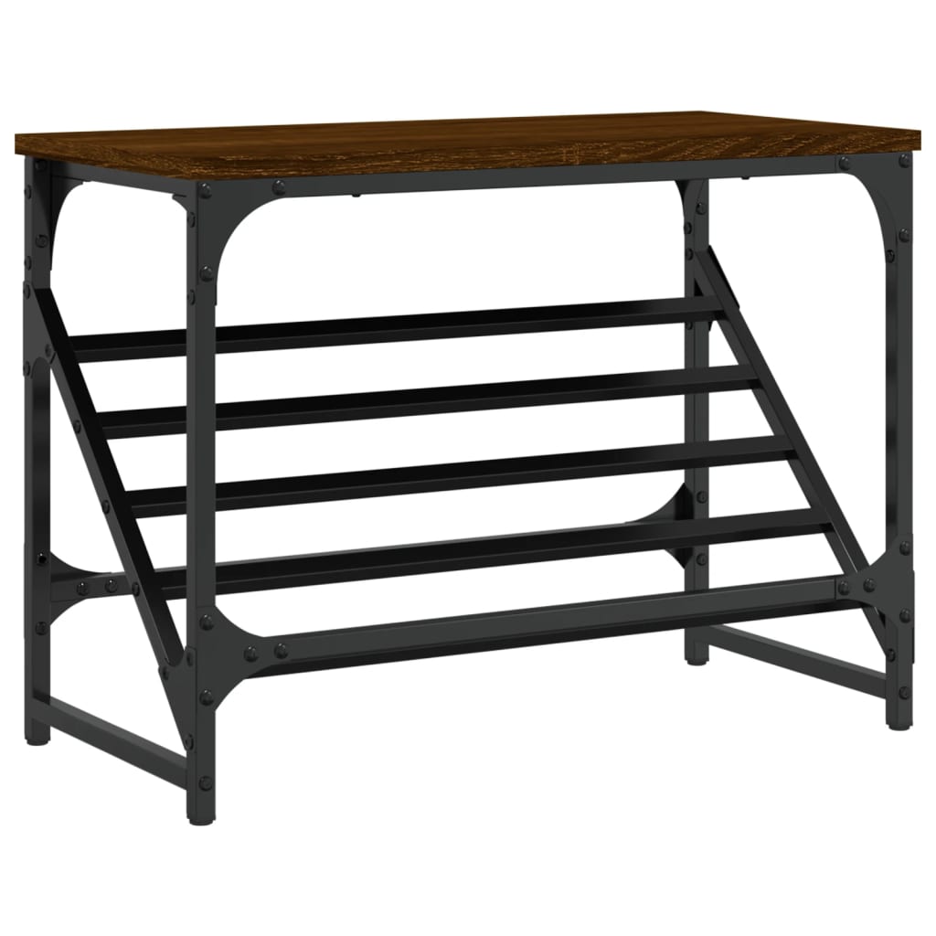 barna tölgyszínű szerelt fa cipőtartó 60x30x45 cm
