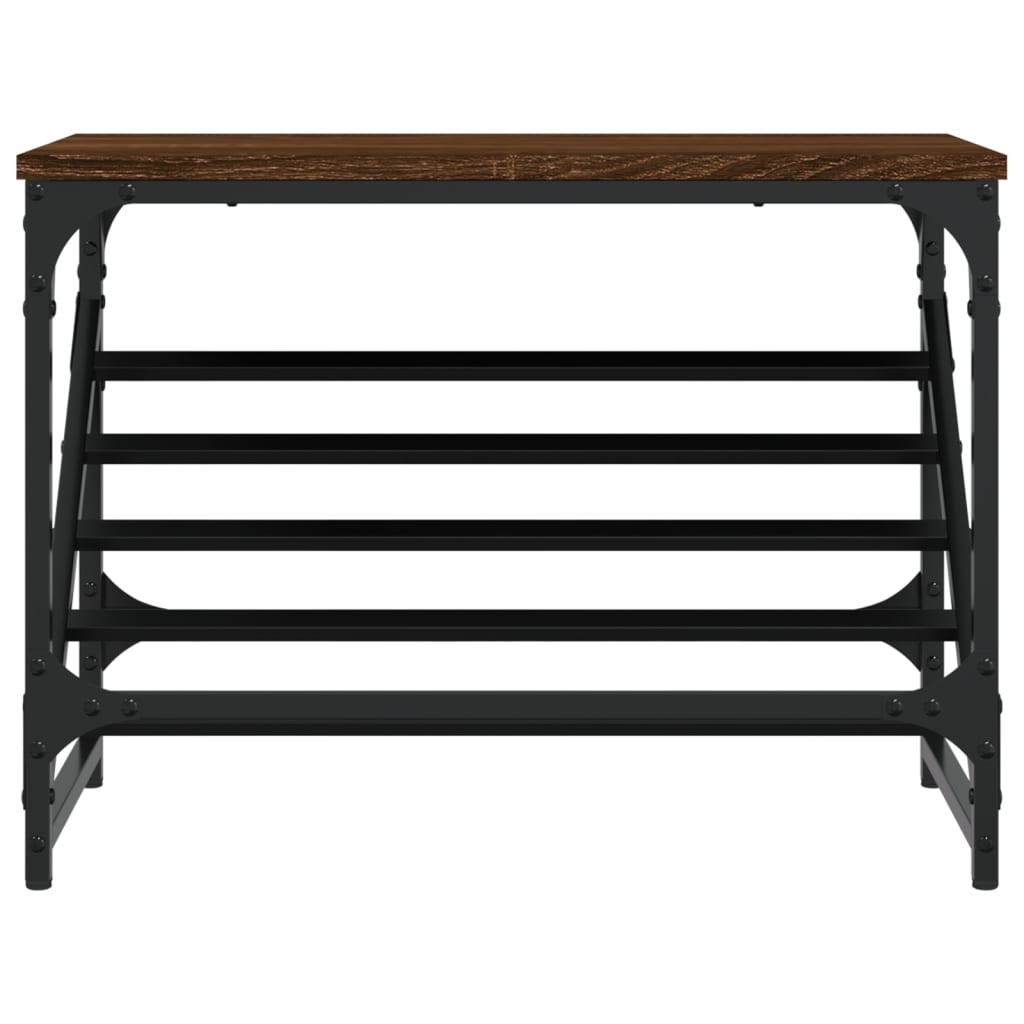 barna tölgyszínű szerelt fa cipőtartó 60x30x45 cm
