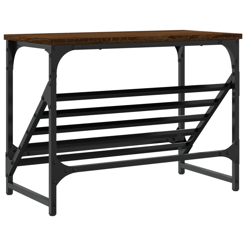 barna tölgyszínű szerelt fa cipőtartó 60x30x45 cm