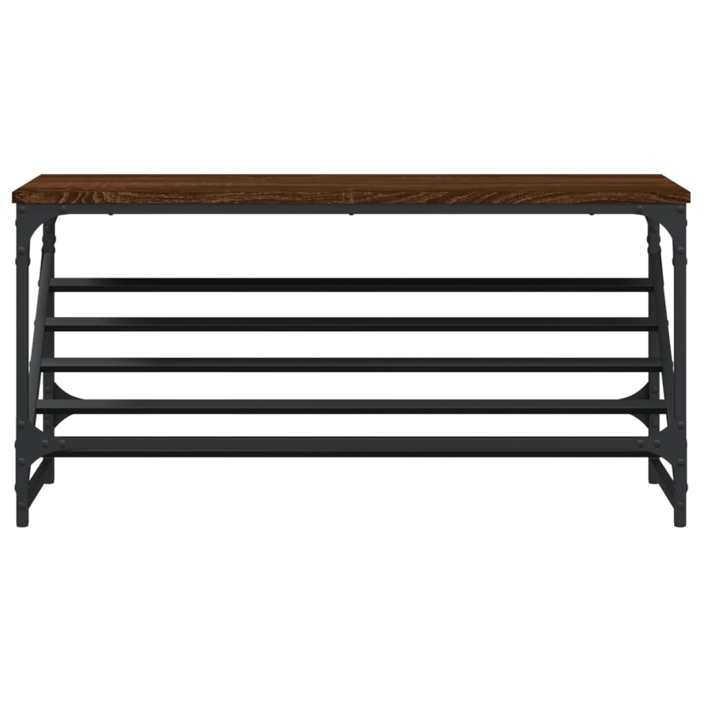 barna tölgyszínű szerelt fa cipőtartó 90x30x45 cm