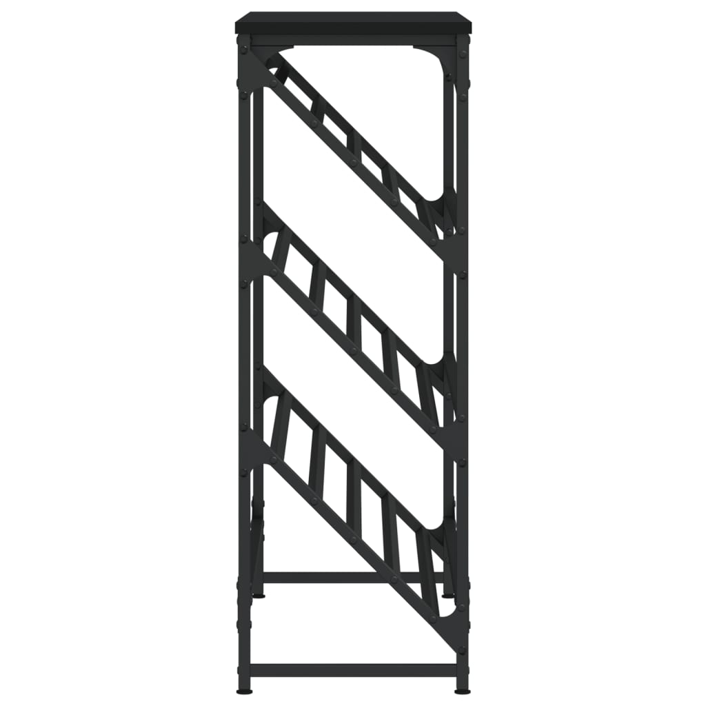 fekete szerelt fa cipőtartó 90x30x85 cm