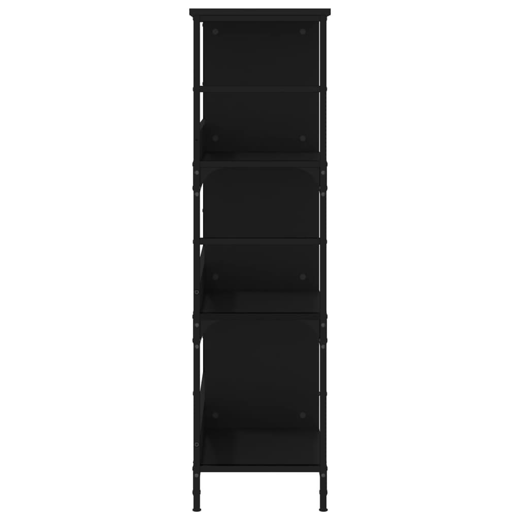 fekete szerelt fa könyvespolc 78,5 x 33 x 117,5 cm