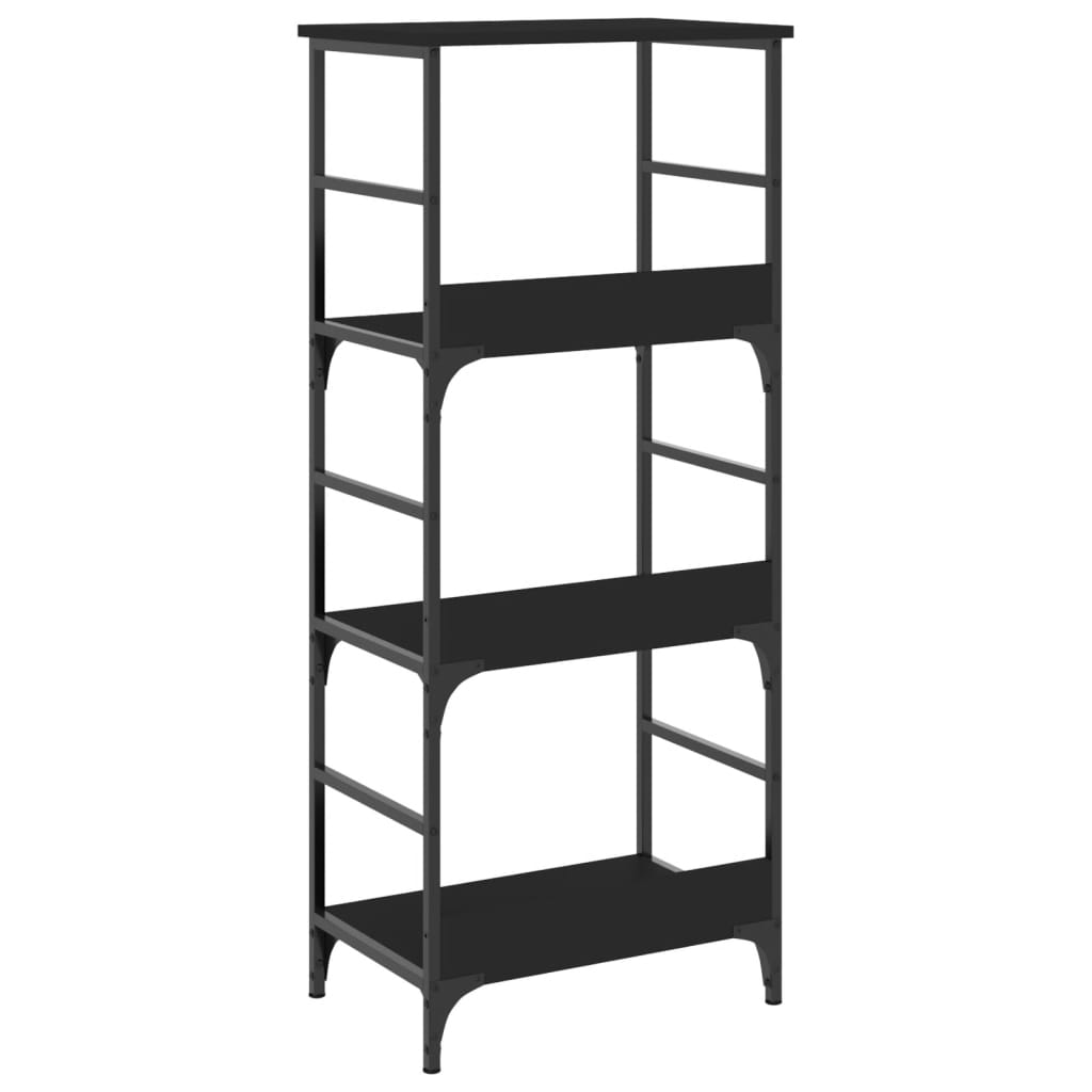 fekete szerelt fa könyvespolc 50 x 33 x 117,5 cm