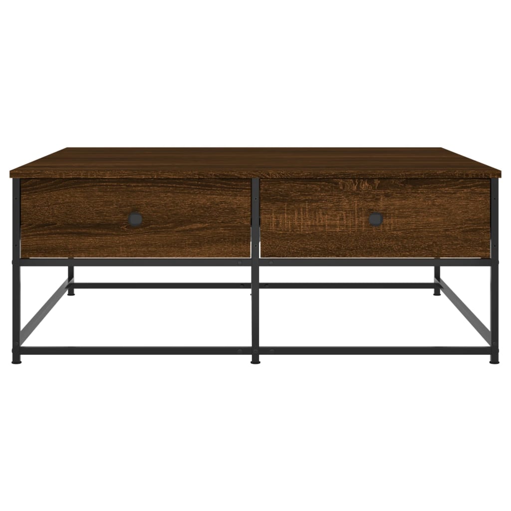 barna tölgyszínű szerelt fa dohányzóasztal 100 x 99 x 45 cm