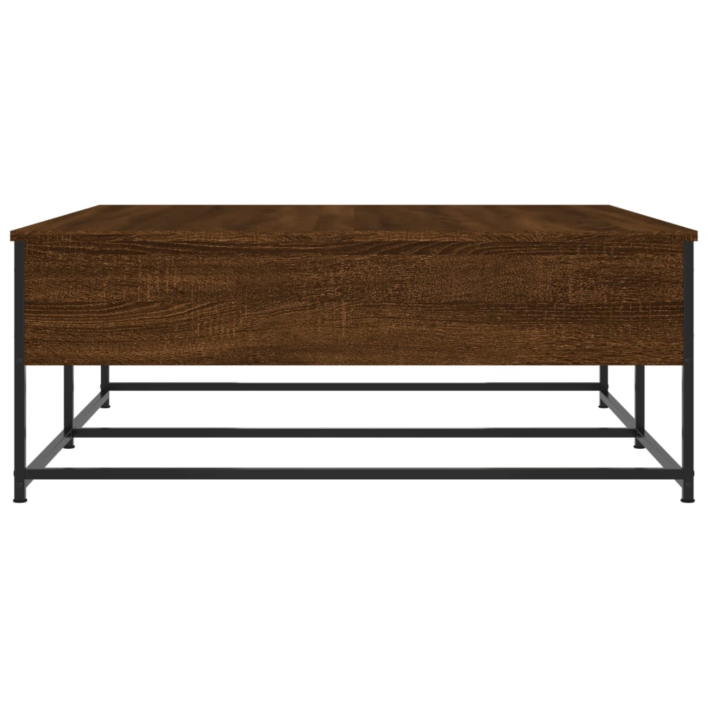 barna tölgyszínű szerelt fa dohányzóasztal 100 x 99 x 45 cm