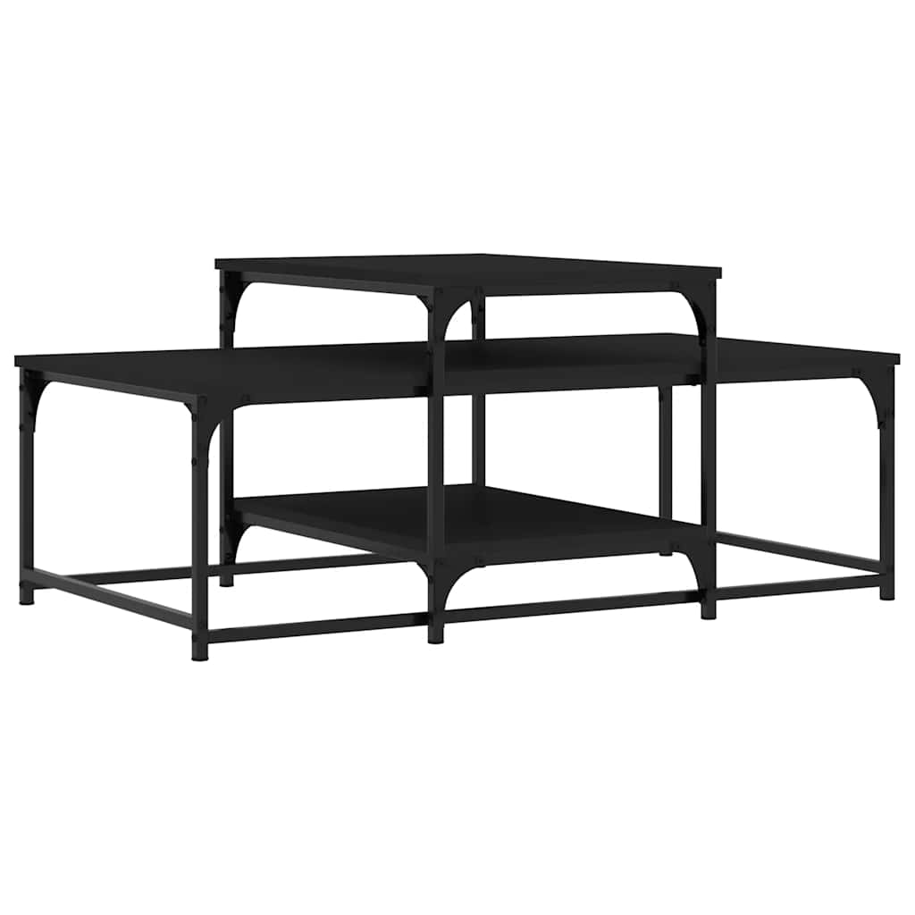 fekete szerelt fa dohányzóasztal 102 x 60 x 45 cm