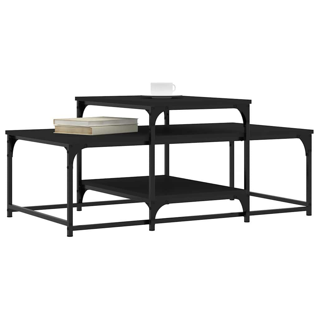 fekete szerelt fa dohányzóasztal 102 x 60 x 45 cm