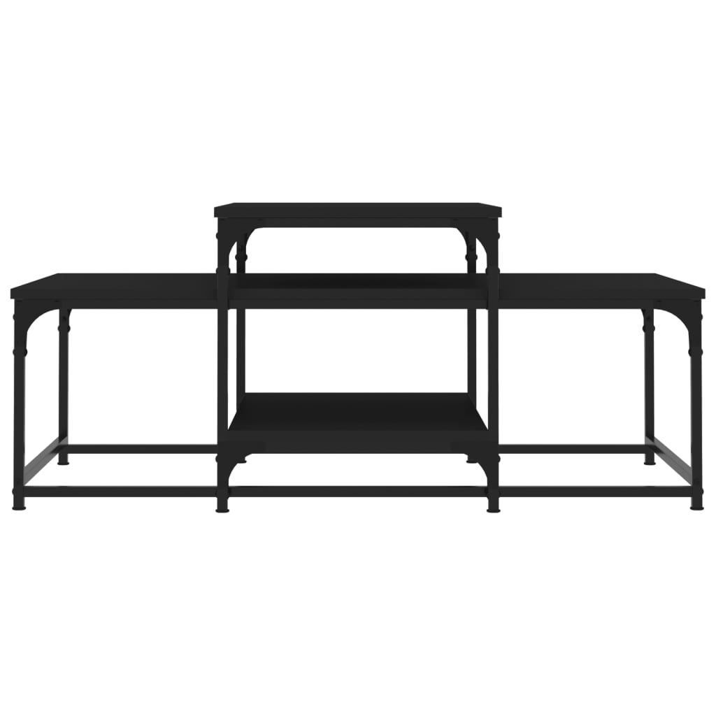 fekete szerelt fa dohányzóasztal 102 x 60 x 45 cm