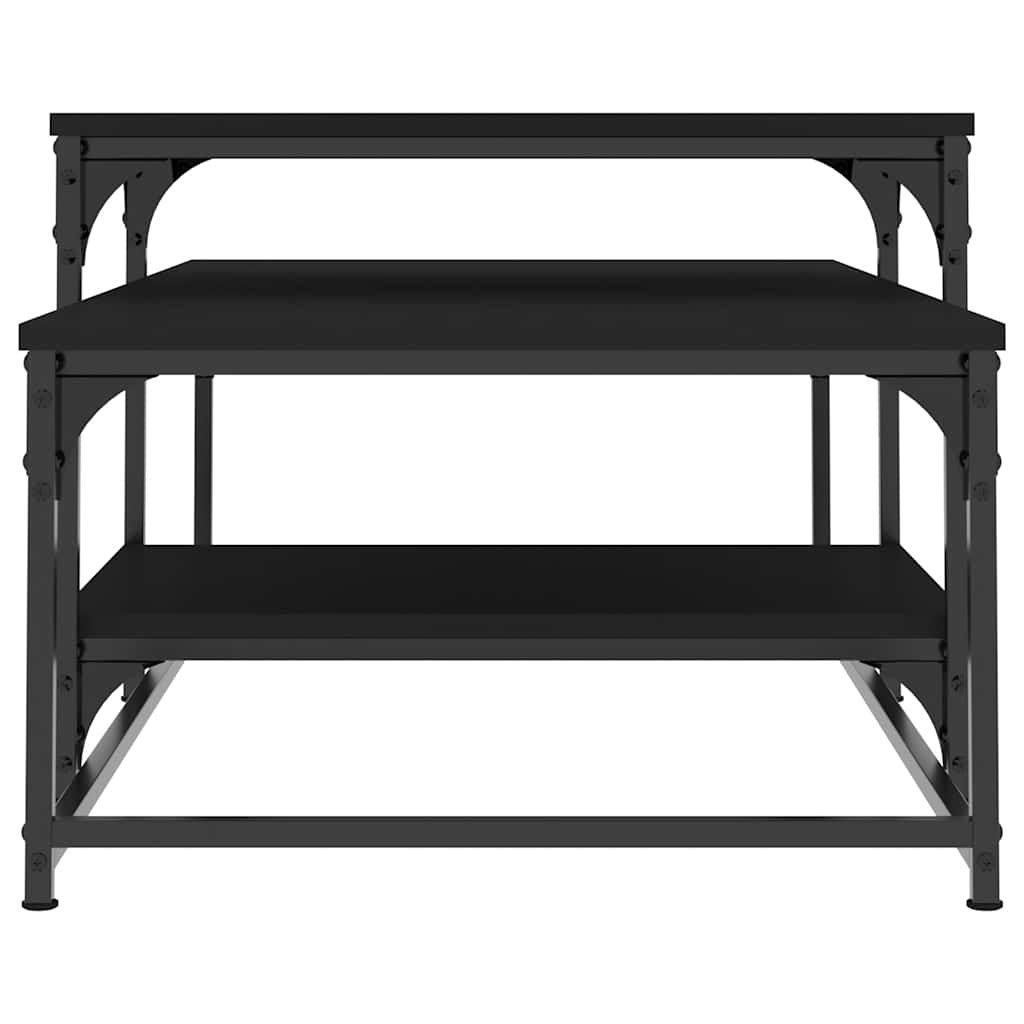 fekete szerelt fa dohányzóasztal 102 x 60 x 45 cm
