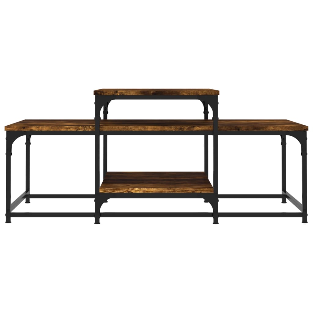 füstös tölgy színű szerelt fa dohányzóasztal 102 x 60 x 45 cm