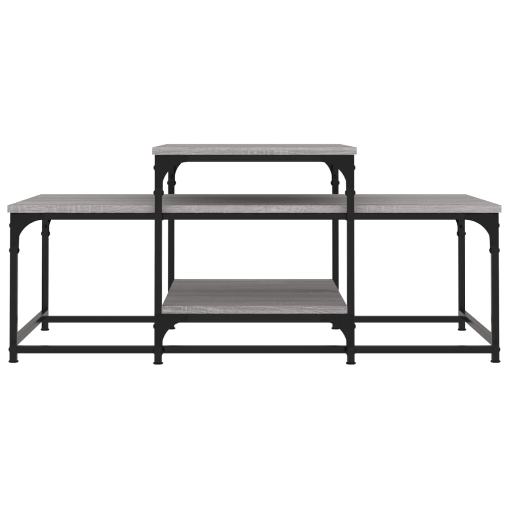 szürke sonoma színű szerelt fa dohányzóasztal 102 x 60 x 45 cm