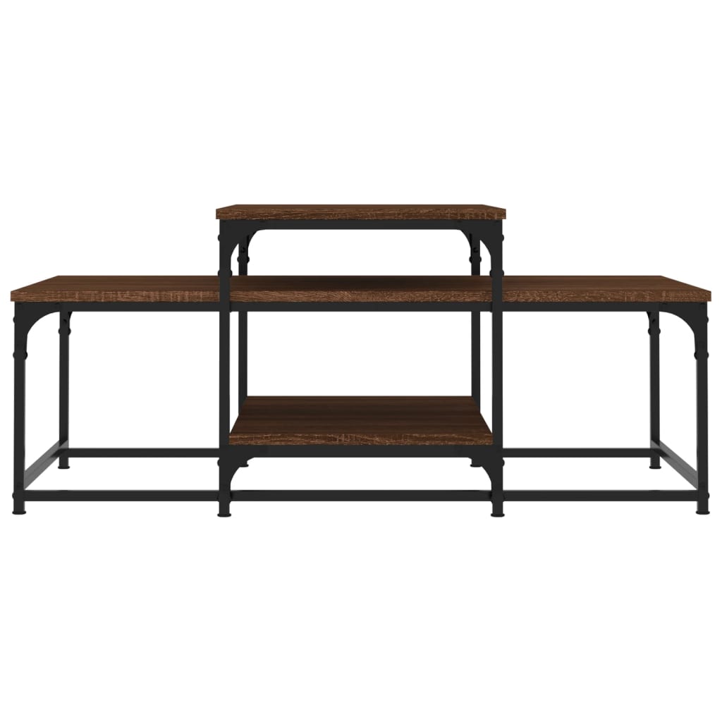 barna tölgyszínű szerelt fa dohányzóasztal 102 x 60 x 45 cm