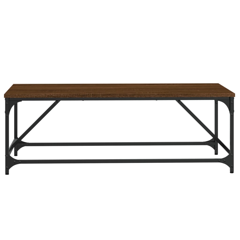 barna tölgyszínű szerelt fa dohányzóasztal 100 x 50 x 35 cm