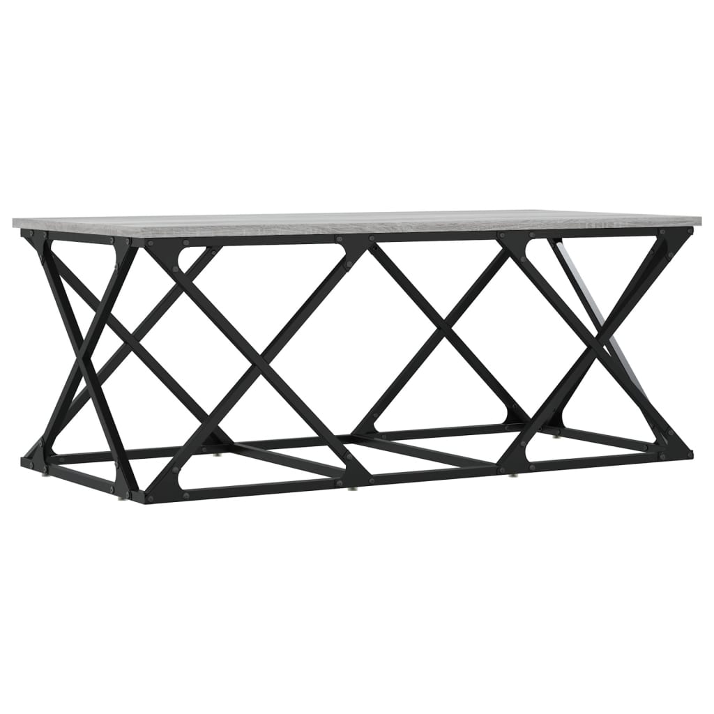 szürke sonoma színű szerelt fa dohányzóasztal 100 x 49 x 40 cm