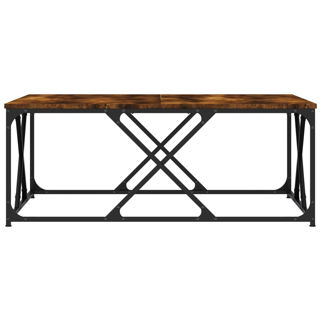 füstös tölgy színű szerelt fa dohányzóasztal 100x100x40 cm