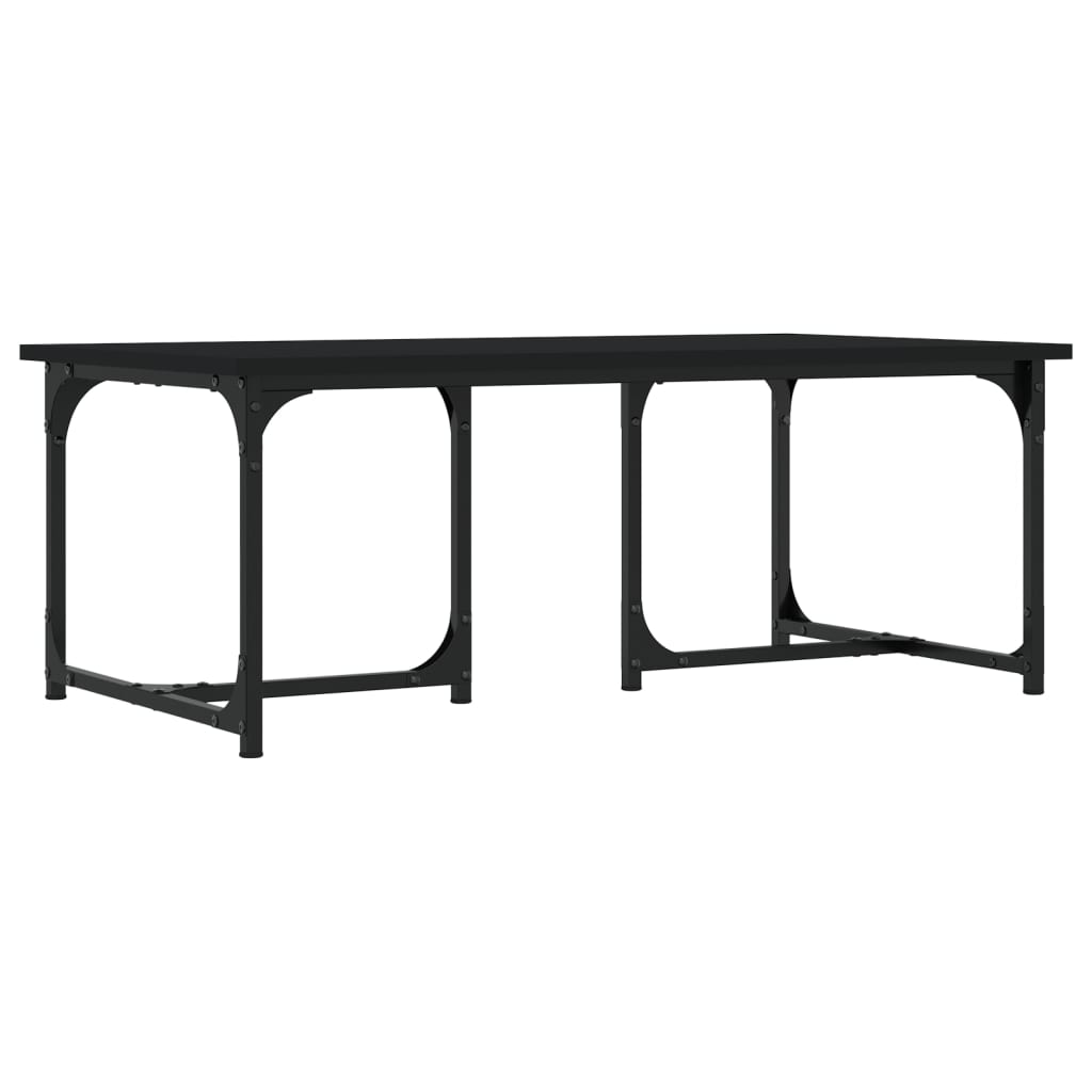 fekete szerelt fa dohányzóasztal 90x50x35 cm