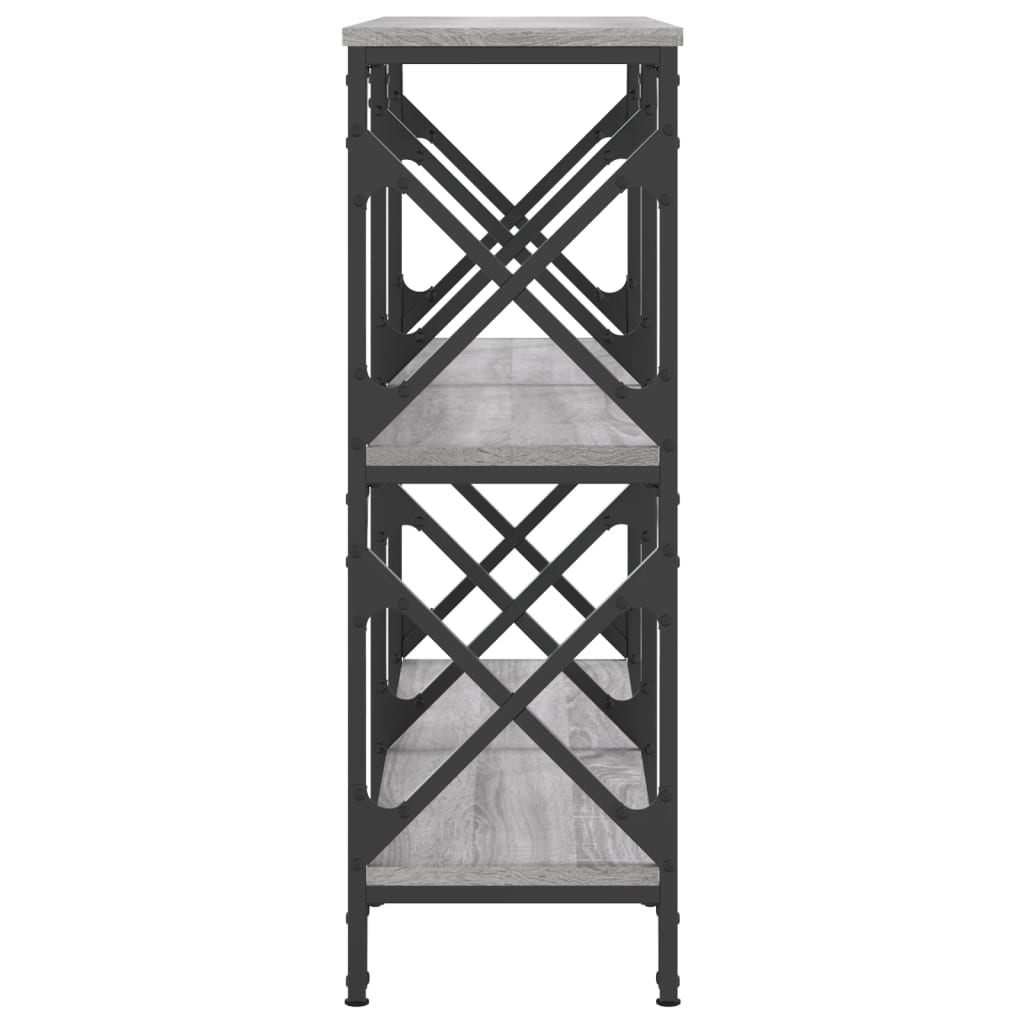 szürke sonoma színű szerelt fa tálalóasztal 100 x 28 x 80,5 cm