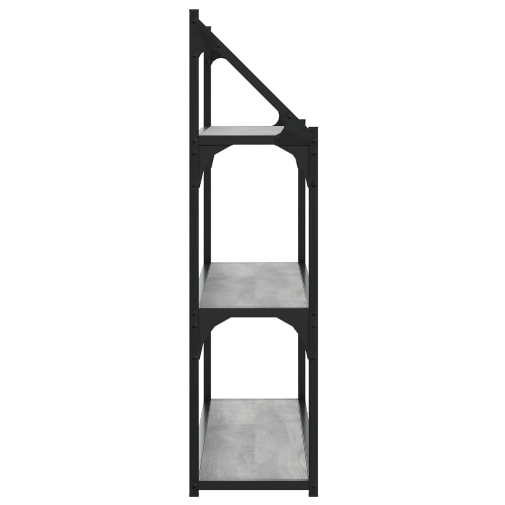 3 szintes szürke sonoma színű szerelt fa fali polc 80x21x78,5cm