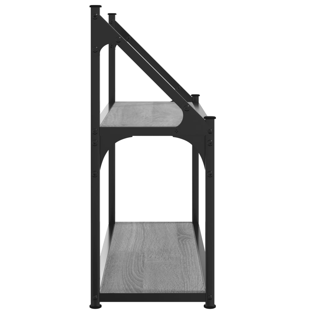 2 szintes szürke sonoma színű szerelt fa fali polc 60x21x51 cm