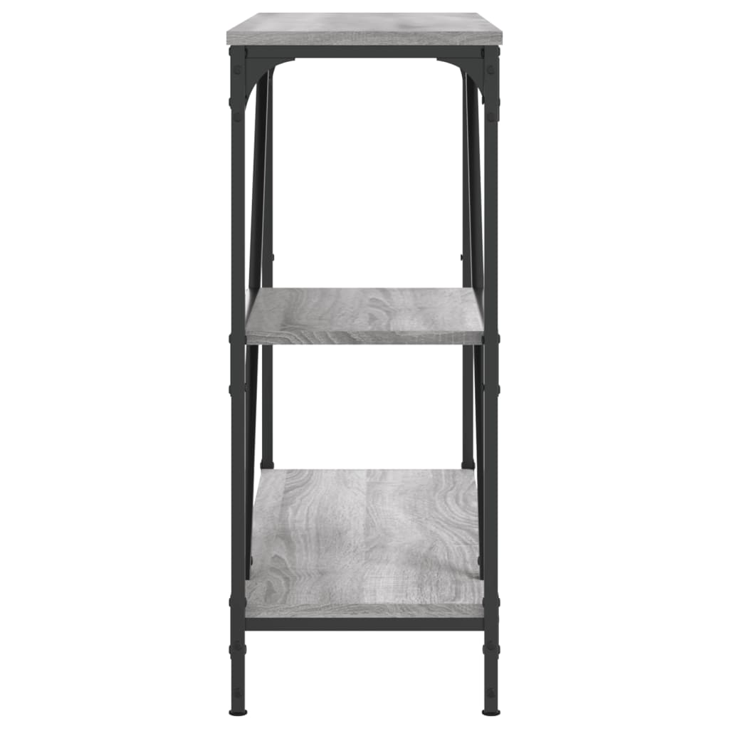 szürke sonoma színű szerelt fa konzolasztal 88,5x30x75 cm