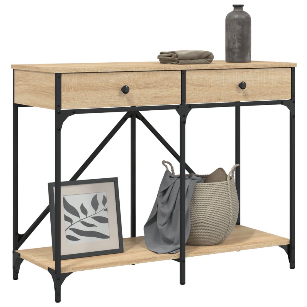 sonoma tölgy színű szerelt fa dohányzóasztal 100 x 39 x 78,5 cm