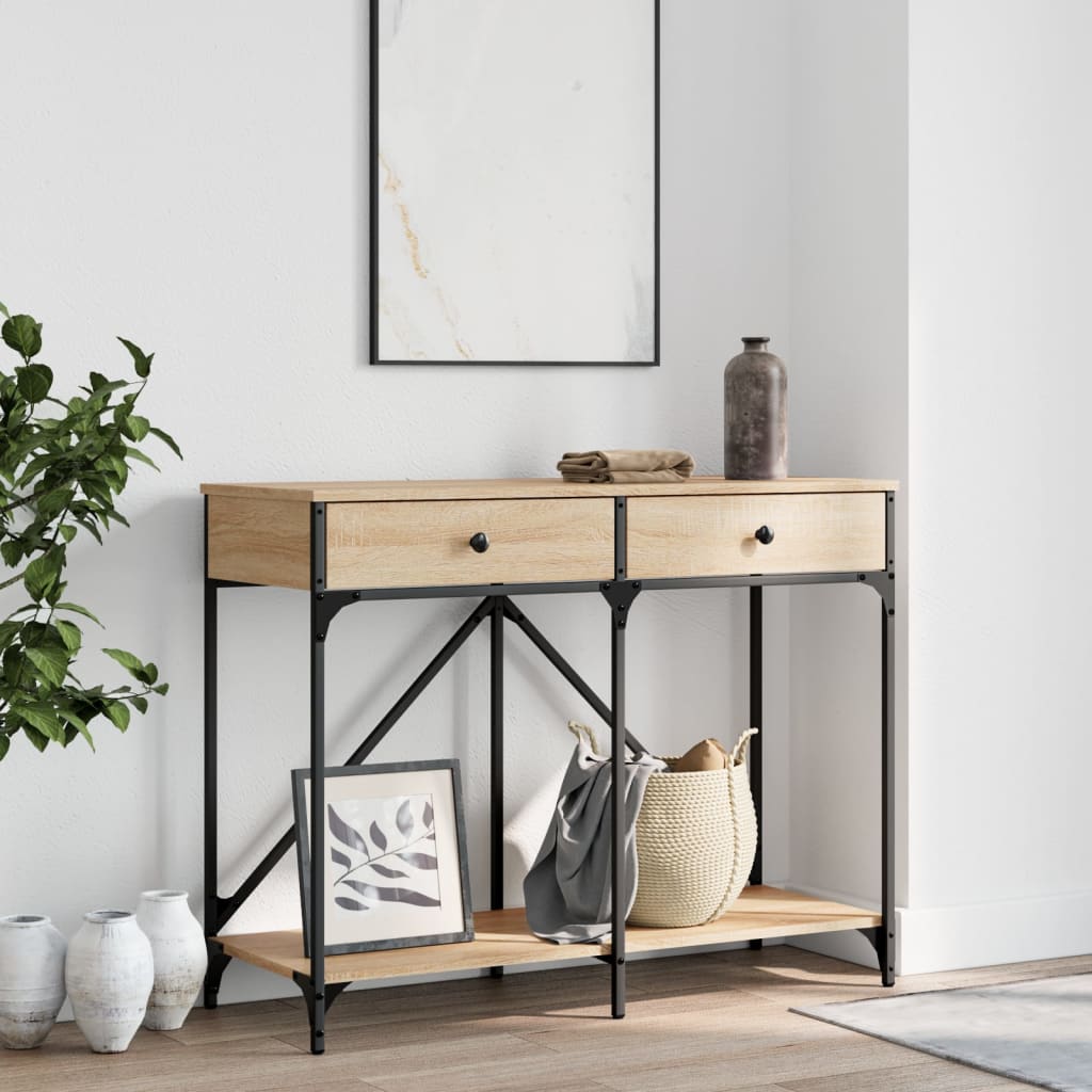 sonoma tölgy színű szerelt fa dohányzóasztal 100 x 39 x 78,5 cm