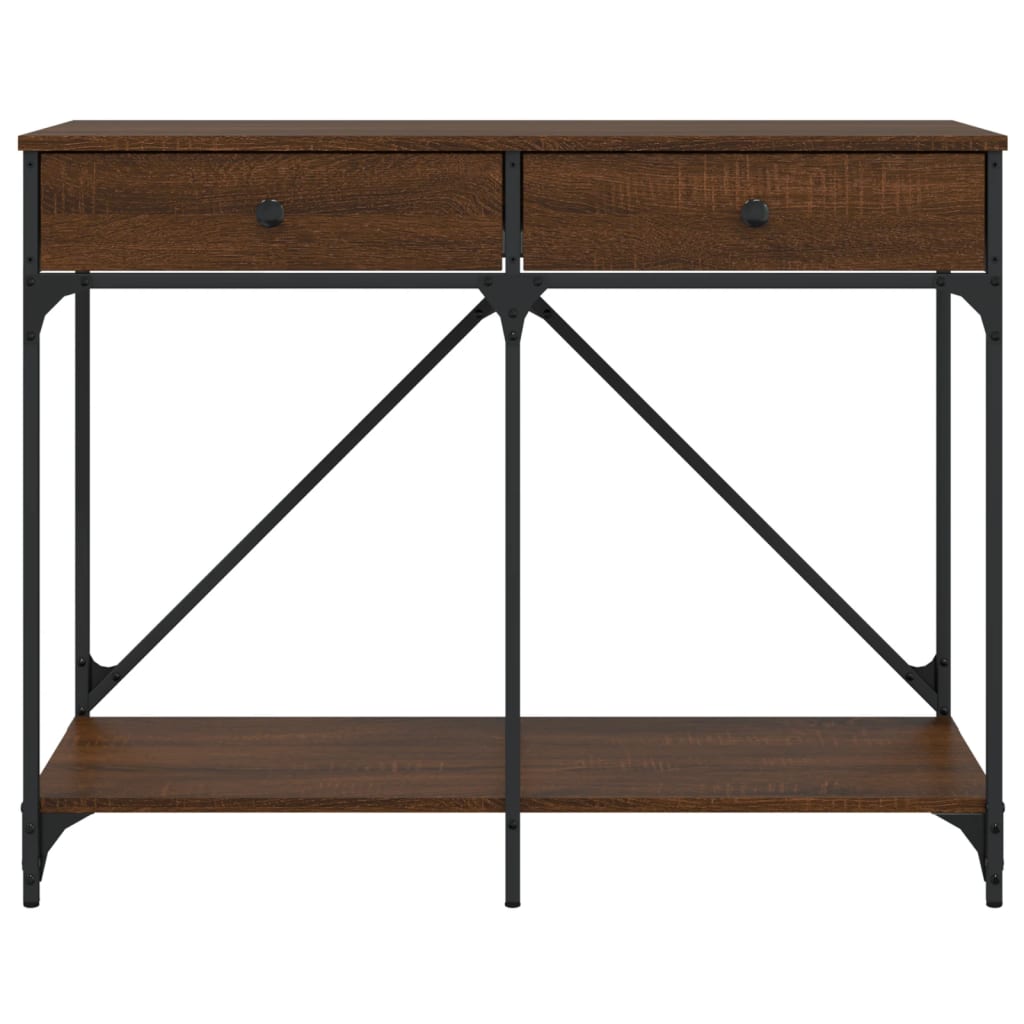 barna tölgyszínű szerelt fa tálalóasztal 100 x 39 x 78,5 cm