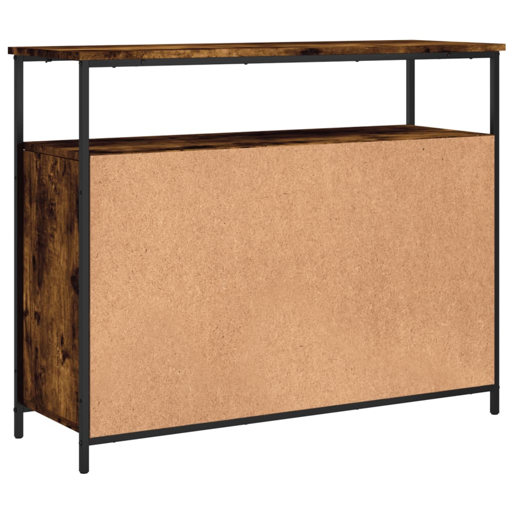 füstös tölgy színű szerelt fa tálalószekrény 100 x 35 x 80 cm