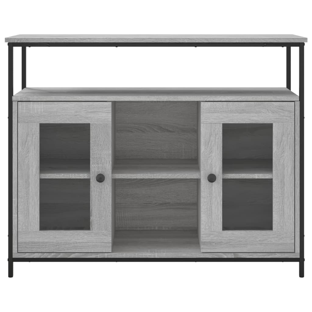szürke sonoma színű szerelt fa tálalószekrény 100 x 35 x 80 cm