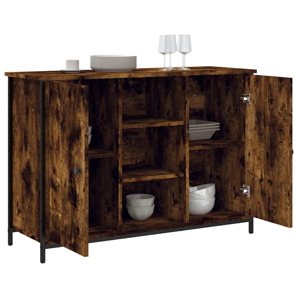 füstös tölgy színű szerelt fa tálalószekrény 100 x 35 x 70 cm