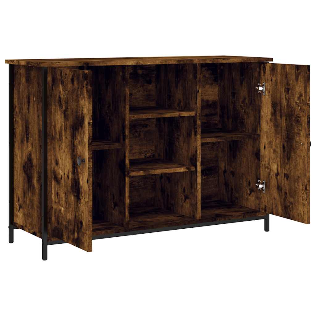 füstös tölgy színű szerelt fa tálalószekrény 100 x 35 x 70 cm