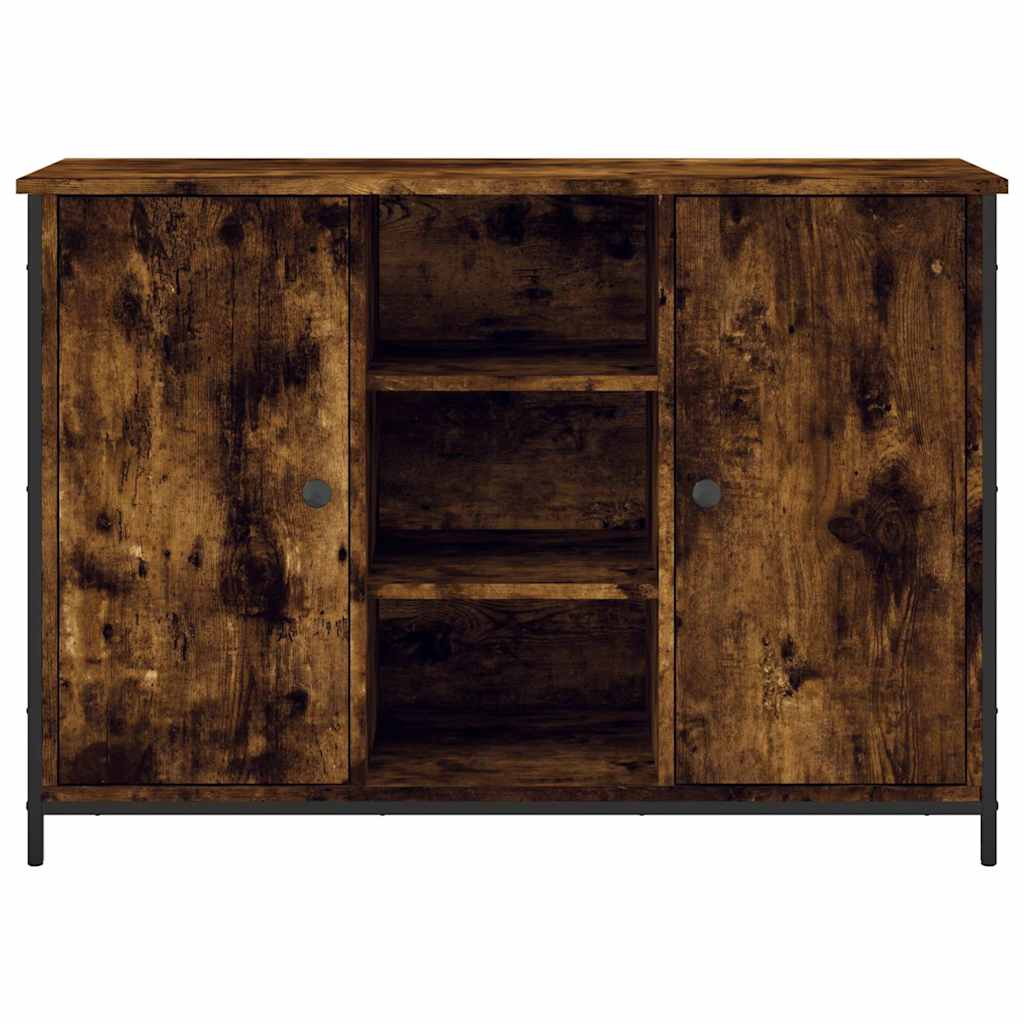 füstös tölgy színű szerelt fa tálalószekrény 100 x 35 x 70 cm