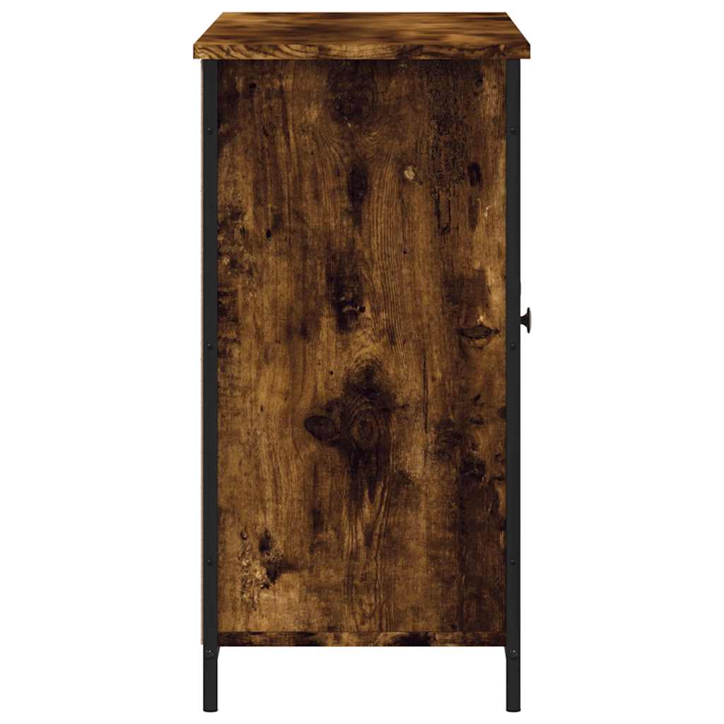 füstös tölgy színű szerelt fa tálalószekrény 100 x 35 x 70 cm