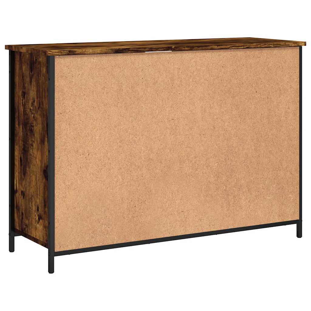 füstös tölgy színű szerelt fa tálalószekrény 100 x 35 x 70 cm